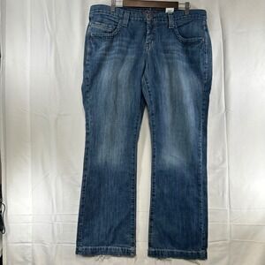 Cinch Bailey‎ Jeans Women 33/15 R Blue Relaxed Straight Leg Frayed Hem 38x32